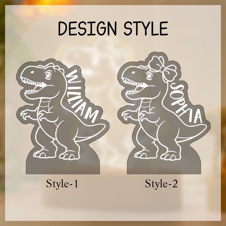Personalized Dinosaur Night Light Room Decor,Custom Name Light Gifts for Kids,Cute Night Lamp,Kids Birthday Gift,Personalized Gifts