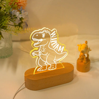 Personalized Dinosaur Night Light Room Decor,Custom Name Light Gifts for Kids,Cute Night Lamp,Kids Birthday Gift,Personalized Gifts