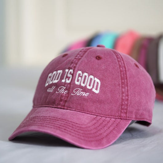 Embroidered Christian Baseball Cap: God Is Good Religious Hat