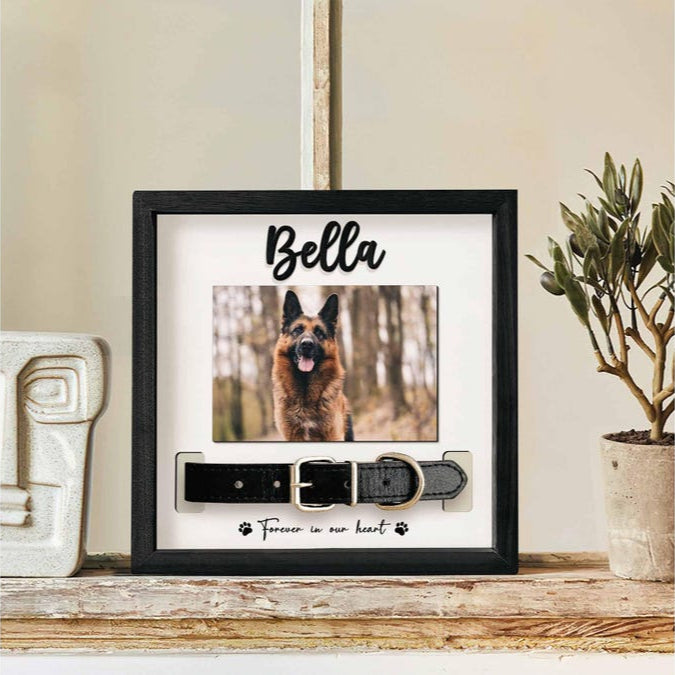 Custom Memorial Pet Collar Sign, Dog Memorial Wood Frame With Collar Holder, Dog Memorial Gifts, Pet Loss Sympathy Gift, Cat Loss Gift