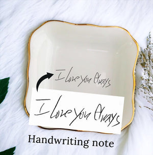 Personalized Actual Handwriting Birthday Gifts Ring Dish - Remember Family Memorial Gift for Mom