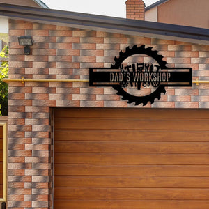 Custom Metal Workshop Sign, Dad Gift, Custom Garage Sign, Personalized Man Cave Decor, Mechanic Workshop Sign, Steel Garage Entrance Decor