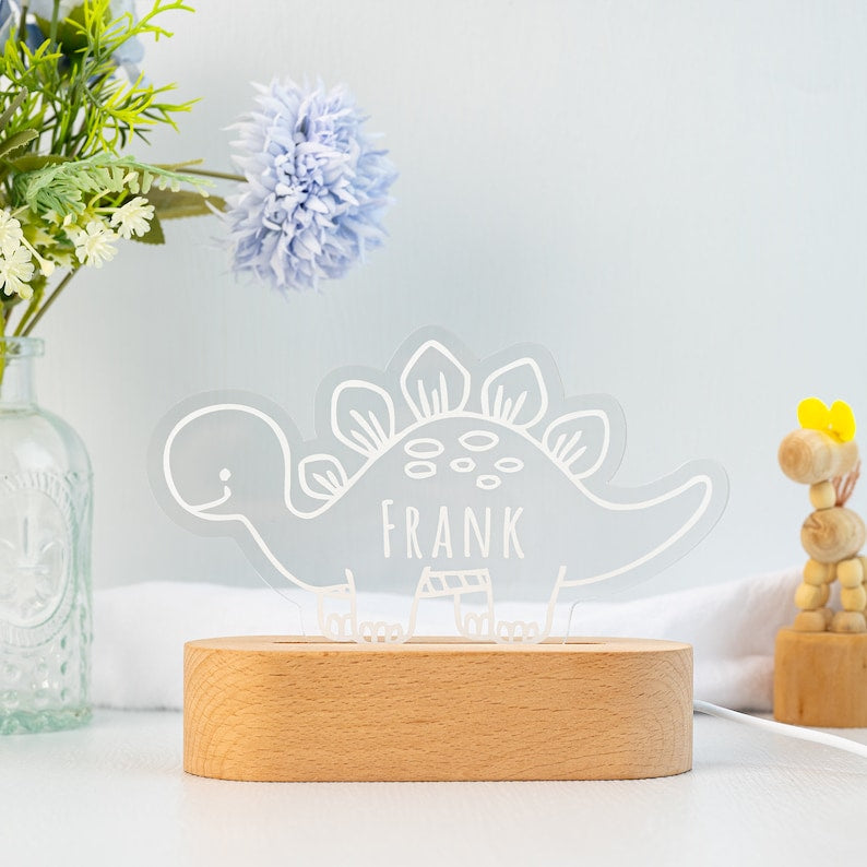 Dinosaur Night Light,Custom Name Night Light,Cute Night Light,Baby First Birthday Gift,Baby Nursery Decor,Gifts For Kids,Newborn Shower Gift