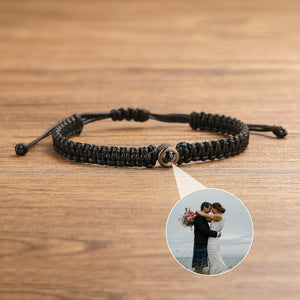 Photo Projection Bracelet Custom Picture Projection Bracelets Handmade Minimalist Memorial Secret Projection Heart Jewelry Gift for Her Him