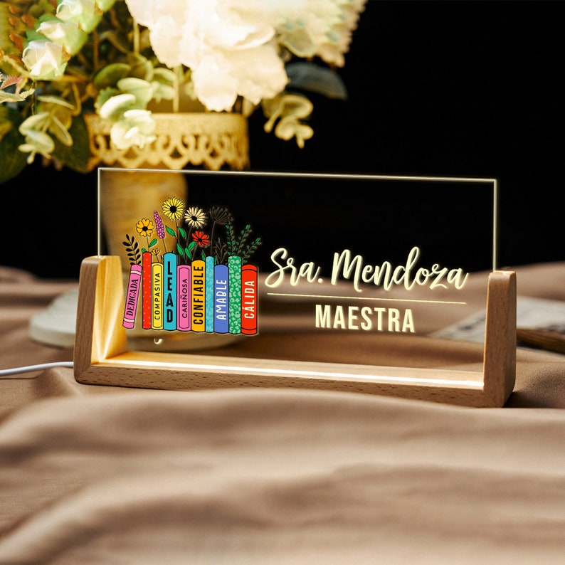 Spanish Teacher Desk Name Plate, Maestra Desk Sign, Teacher Appreciation Gift, Maestra Back To School, Maestra School Desk Sign,Teacher Gift