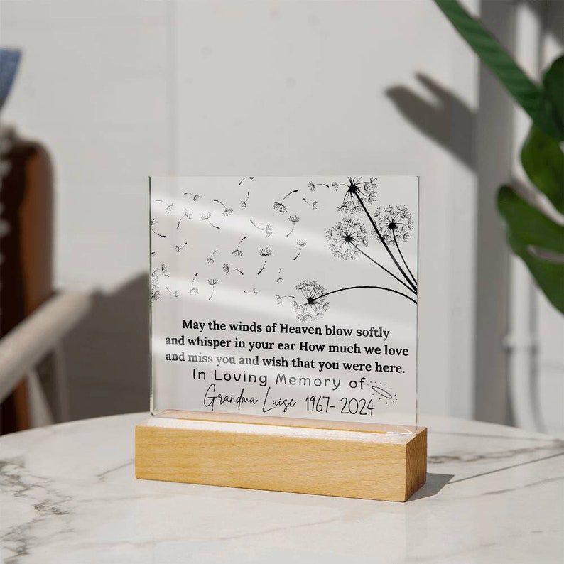 May The Winds Of Heaven Memorial Plaque, Sympathy Gift, Bereavement Gift, In Memory Of Condolences Gift Memorial Keepsake, Loss Of Loved One