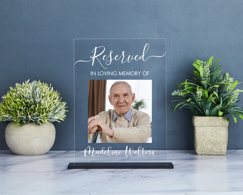 Reserved Memorial Sign,Personalized Memorial Acrylic Plaque,Sympathy Gift,In Loving Memory Sign