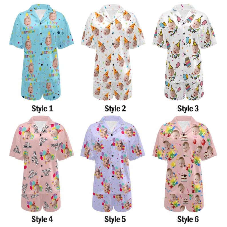 Custom Birthday Pajamas.Family Pajamas Set,Funny Face Pajamas,Birthday Pajamas Adult,Custom Pajamas,Birthday Gifts,Happy Birthday Clothing