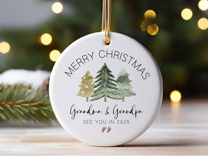 Promoted to Grandparents Ornament, Christmas Ornament, Pregnancy Announcement, Reveal to Grandparents, New Baby Announcement Ornament