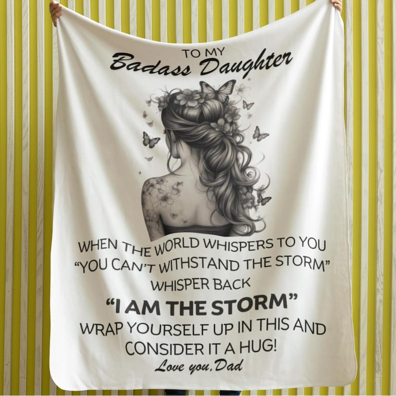 To My Badass Daughter Blanket, From Dad To Daughter, From Mom To Daughter, Daughter Gift Blanket, Inspirational Daughter, Daughter Birthday