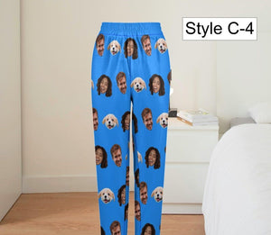 Custom Faces Pajama Pants for Couple, Personalized Couple Matching Photo Pants, Picture Pajamas for Women Men, Gift for Boyfriend Girlfriend