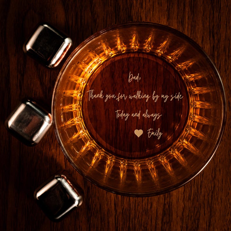 Personalized Gift for Father of the Bride - Custom Wedding Whiskey Glass with Your Handwriting Message