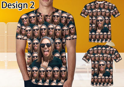 Custom T-Shirt with Faces Custom Face Shirts Bachelor Party Shirts Personalized Photo Tee Shirts Men Women Kids Birthday Christmas Gift