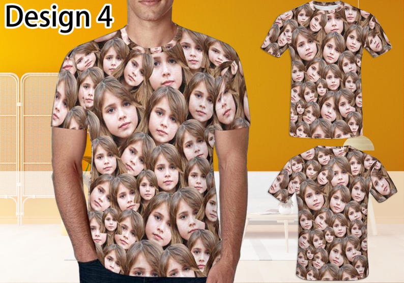 Custom T-Shirt with Faces Custom Face Shirts Bachelor Party Shirts Personalized Photo Tee Shirts Men Women Kids Birthday Christmas Gift