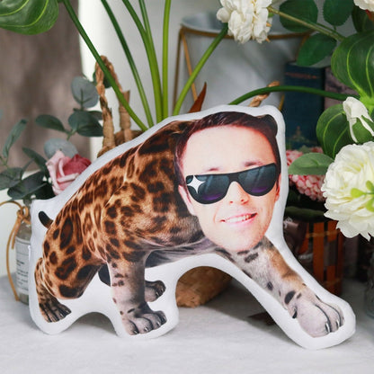 Personalized Human Face Animal Pillow,Custom Photo Cushion, Spoof Gifts, Party Gifts, Birthday Gift for Men, Customized Christmas Gifts