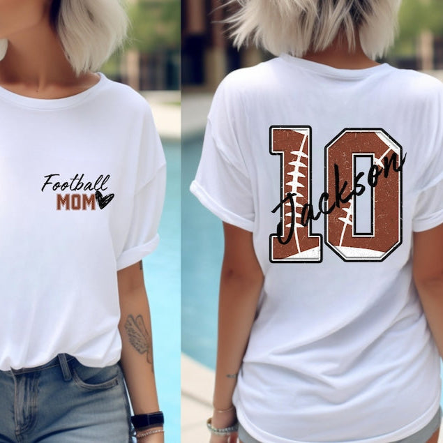 Personalized Football Mom Shirt, Football Mom Shirt With Kids Name and Number,Custom Football Mom Tee,Football Mom T-Shirt,Football Mama Tee