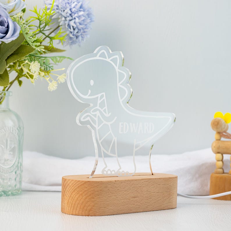 Dinosaur Custom Name Light,Personalized Night Light,Dinosaur Room Decor,Kids Birthday Gift,Baby Shower Gifts,Toddler Gifts,Personalized Gift