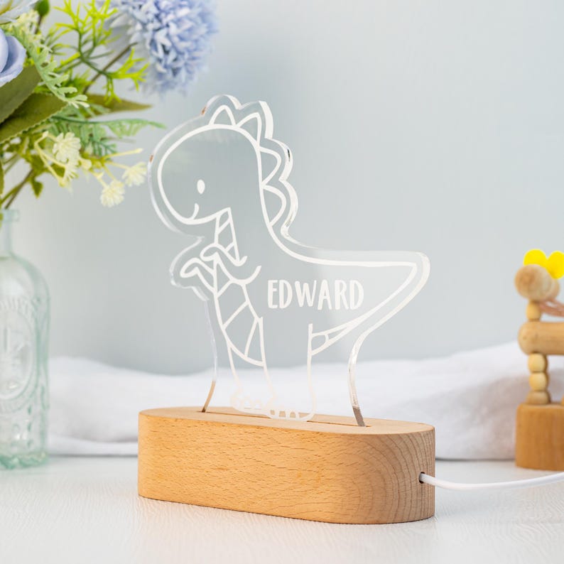Dinosaur Custom Name Light,Personalized Night Light,Dinosaur Room Decor,Kids Birthday Gift,Baby Shower Gifts,Toddler Gifts,Personalized Gift