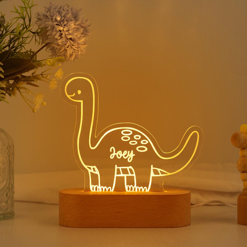 Dinosaur Custom Name Light,Personalized Night Light,Dinosaur Room Decor,Kids Birthday Gift,Baby Shower Gifts,Toddler Gifts,Personalized Gift