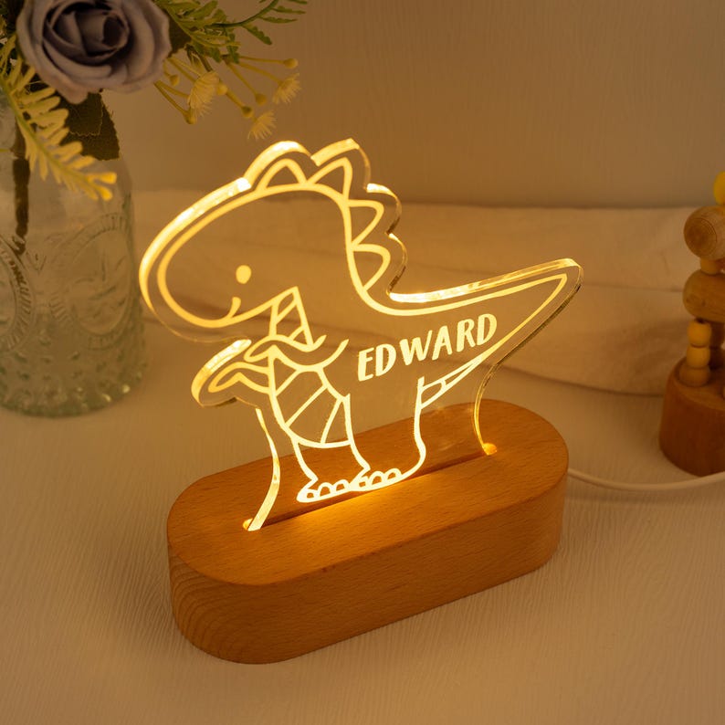 Dinosaur Custom Name Light,Personalized Night Light,Dinosaur Room Decor,Kids Birthday Gift,Baby Shower Gifts,Toddler Gifts,Personalized Gift
