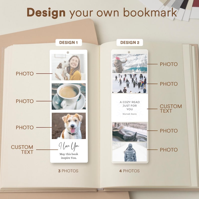 Personalised Acrylic Bookmark for Women Custom Photo Bookmark - Metal Bookmarks with 15 Colors Tassel - Gift for Book Lovers