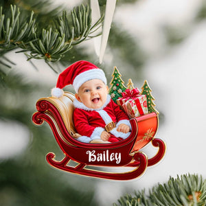 Personalized Baby Photo Ornaments,2D Flatten Ornament, Baby Face Ornament, Baby's First Christmas Ornament, Baby Ornament 2024, First Xmas