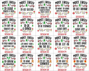 118 Quotes Most Likely to Christmas Shirt, Family Matching Christmas T-Shirts, Christmas Shirt, Funny Christmas Shirt, Family Pajamas