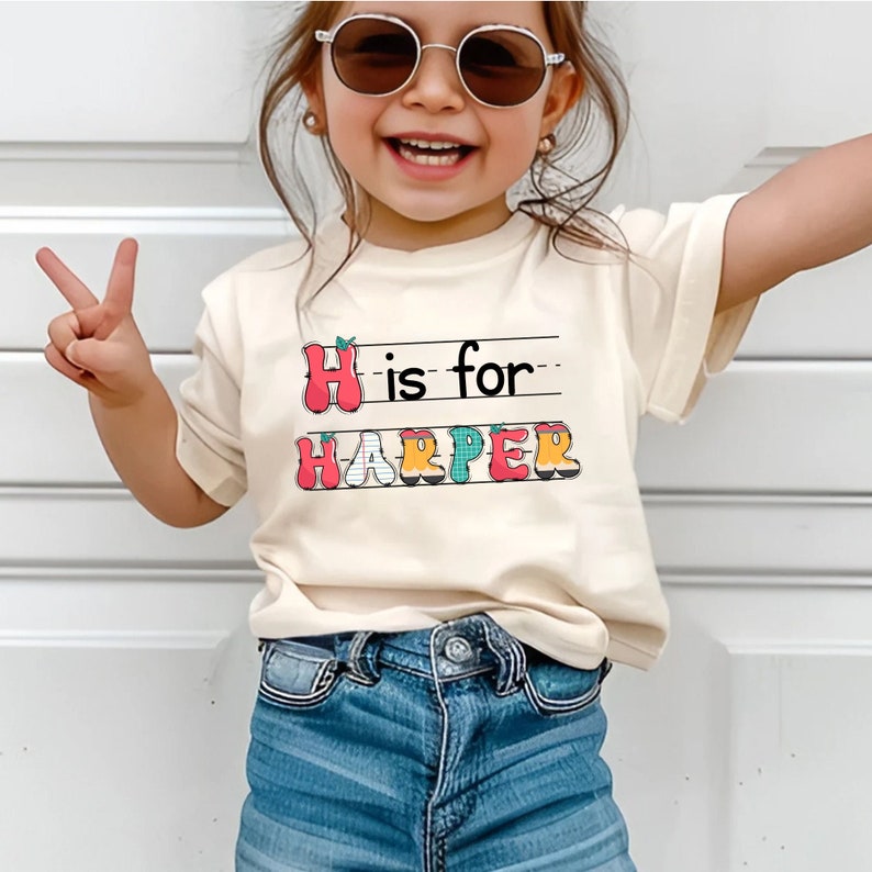 Custom Kids Name Back To School Shirt Shirt, Toddler First Day of School Tee Kindergarten Shirt With Name, First Day School Outfit