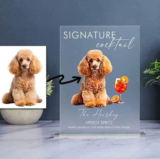 Dog Signature Cocktails Sign, Pet Signature Drink Bar Menu, Acrylic Wedding Bar Menu, Pet Wedding Bar Sign, Dog Signature Drinks Sign