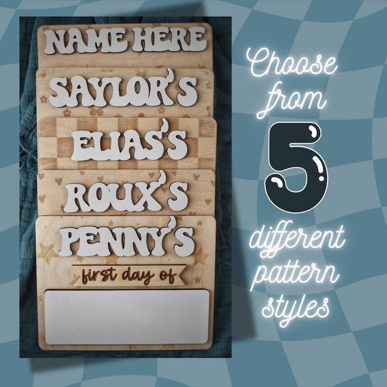 Personalized Dry Erase Back School Board | First Day of School Sign | Custom Neutral Name Sign | Photo Taking | Photo Prop