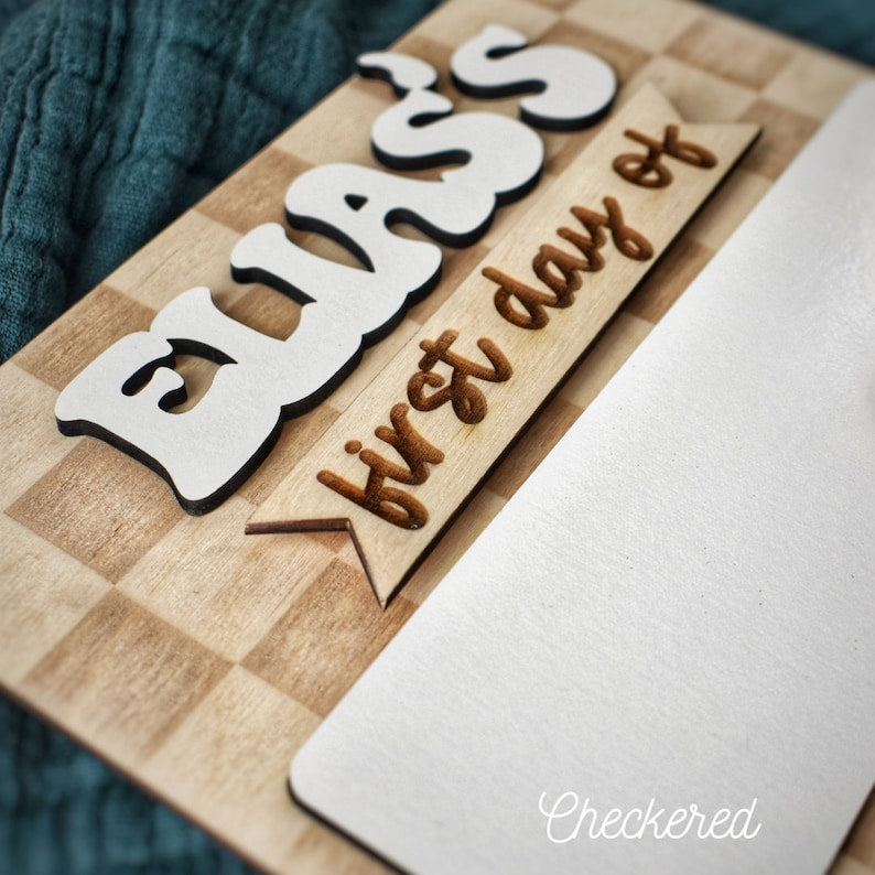 Personalized Dry Erase Back School Board | First Day of School Sign | Custom Neutral Name Sign | Photo Taking | Photo Prop