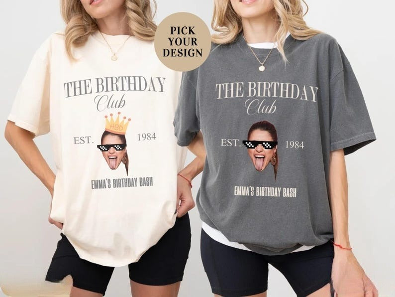 Custom Face Birthday Shirt, Birthday Photo Shirt, Custom Photo Shirt, Custom Group Shirts, Birthday Trip Shirts, Custom Face Birthday Gift