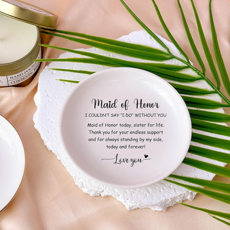 Personalized Maid of Honor Gift, Maid of Honor Proposal, Will You Be My Maid of Honor, Matron of Honor, Wedding Gift Bridesmaid, Ring Dish