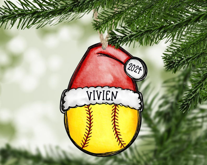 Softball Christmas Ornament, Softball Ornament, 2024 Softball Ornament, Softball Ornament Personalized, Softball Mom Gift, Coach gift