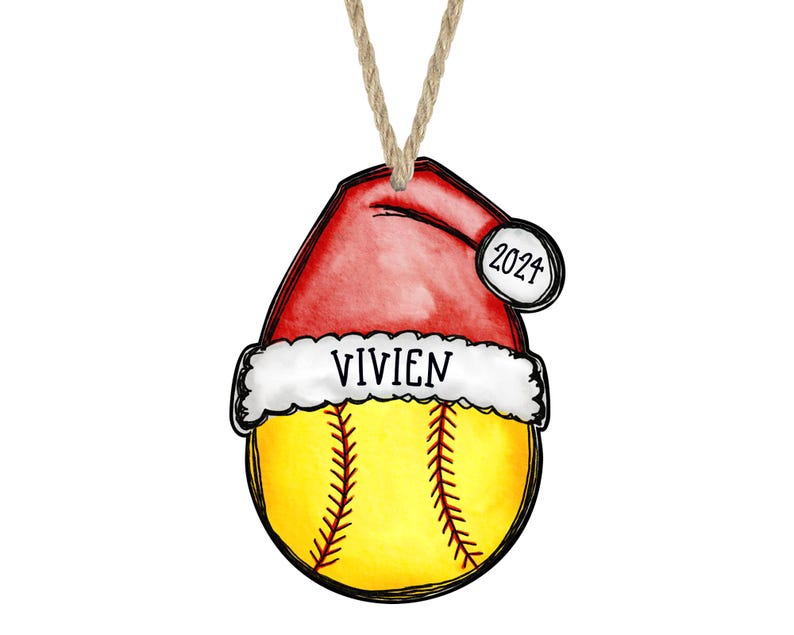 Softball Christmas Ornament, Softball Ornament, 2024 Softball Ornament, Softball Ornament Personalized, Softball Mom Gift, Coach gift