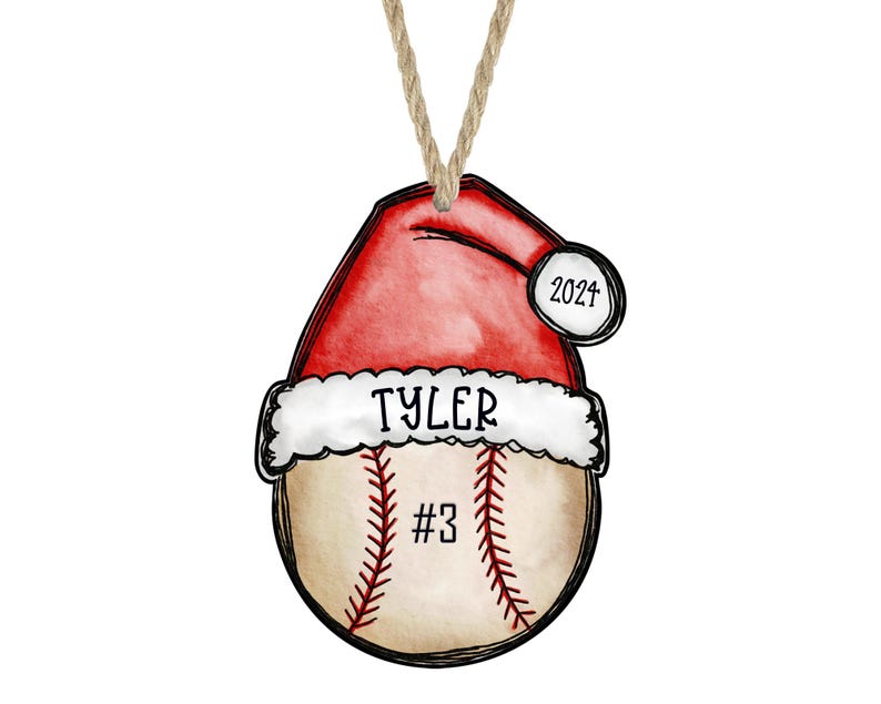 Baseball Christmas Ornament, Baseball Ornament, 2024 Ornament, 2024 Baseball Ornament, Personalized Baseball Ornament, Baseball Mom Gift