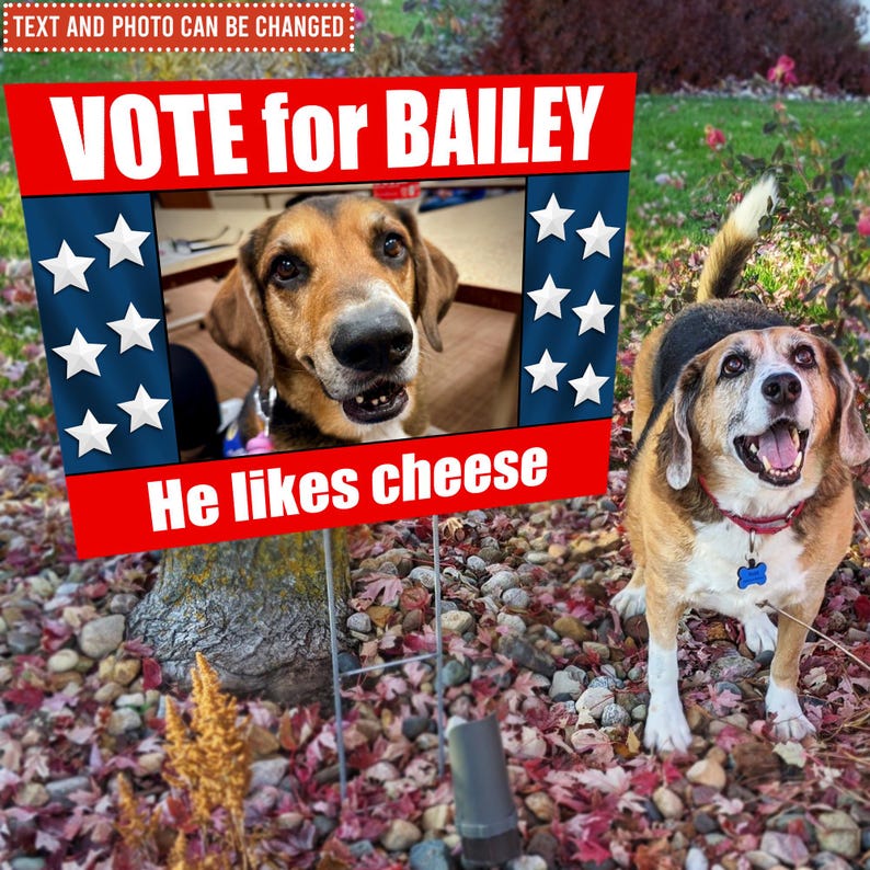 Custom Your Dog On Funny Political Parody Election, Personalized Yard Sign, Custom Pet Political, Funny Election Sign, Gift For Dog Lover
