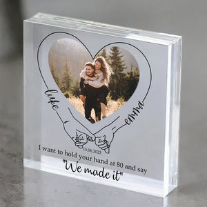 Personalized Acrylic Plaque, Custom Name Heart Design, Anniversary Gift, Romantic Keepsake, Couples Gift, Wedding Decor, Love Plaque