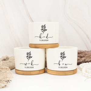 Custom Wedding Gifts,Couple's Name Plant Pot, Anniversary Gifts, Flower Pot for Couple, Engagement Gifts,Gifts for Mom/Wife/Woman