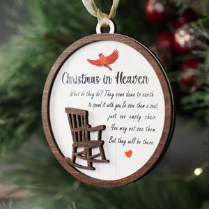 Christmas In Heaven Ornament, Memorial Rocking Chair, Xmas Tree Ornament, Empty Chair Sympathy, Remembrance Loved One in Heaven, Memorial