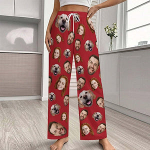 Custom Women Men Kid Pajama Pants with Faces, Mutiple Faces on Pajamas,Face Pajama Pants, Personalized Pajamas with Face,Custom Face Pajamas