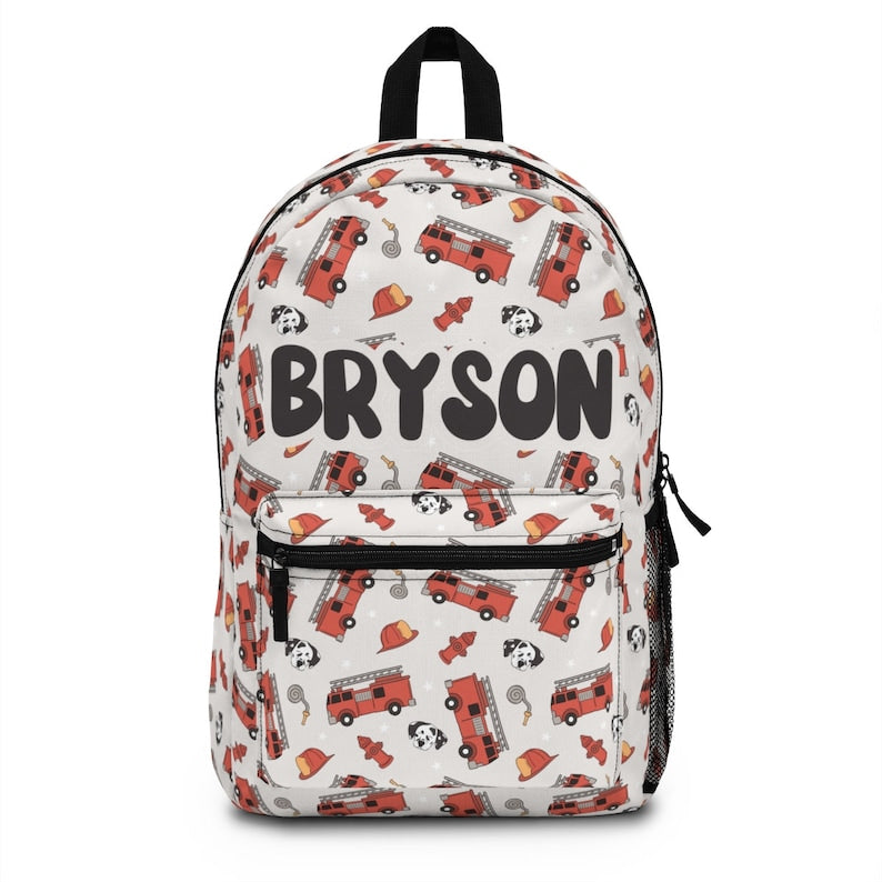 Personalized Backpack fire truck, Back to school boys bag Kids toddler Backpack, Gifts for kids Girls and Boys Backpack, custom Daycare bag