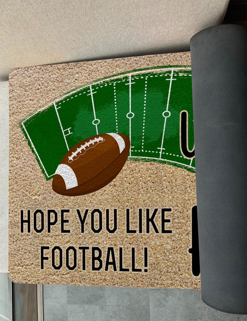 Welcome To Our Home Hope You Like Football, Football Doormat, Touchdown Celebration, Football Season, Sports Fan Gift, Football Home Decor