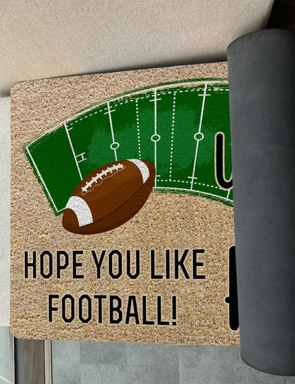 Welcome To Our Home Hope You Like Football, Football Doormat, Touchdown Celebration, Football Season, Sports Fan Gift, Football Home Decor