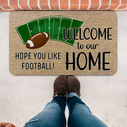 Welcome To Our Home Hope You Like Football, Football Doormat, Touchdown Celebration, Football Season, Sports Fan Gift, Football Home Decor
