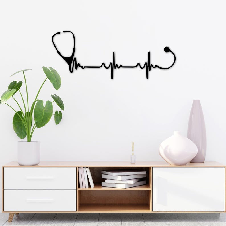 Stethoscope Metal Wall Art, Gift for Doctors, Doctor Metal Wall Decor, Nurse Wall Decor, Medical Assistant, Surgery Decor, Medical Wall Art,