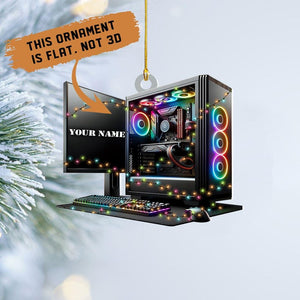Custom Gaming Computer Christmas Ornament, Christmas Tree Decor, Custom Computer Ornament,Loved Gaming Computer Ornament, Ornament Gift