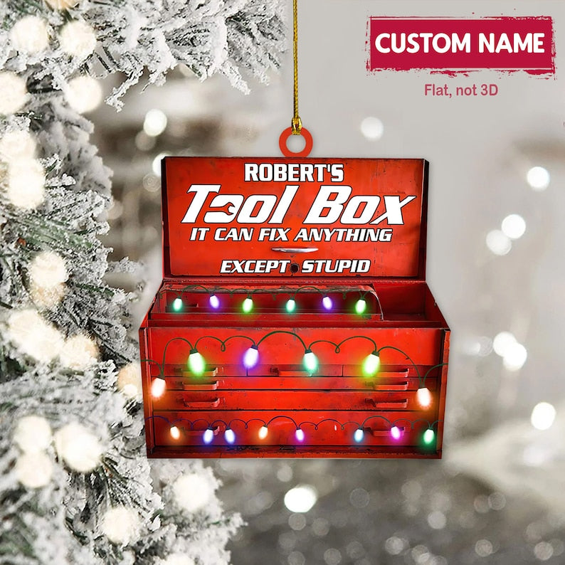 Auto Mechanic's Tool Box Ornament, Personalized Christmas Ornament For Dad Grandpa, Mechanic Ornament, Mechanic Christmas Ornament