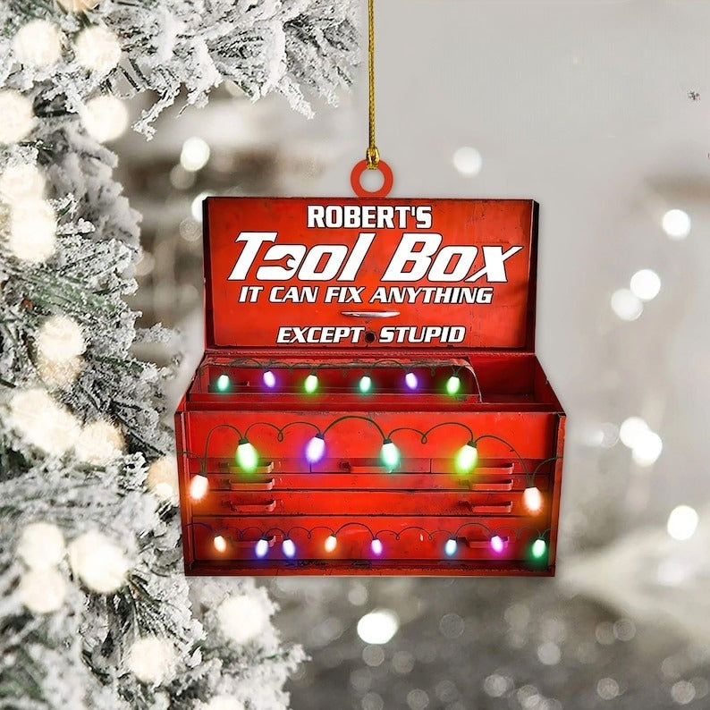 Auto Mechanic's Tool Box Ornament, Personalized Christmas Ornament For Dad Grandpa, Mechanic Ornament, Mechanic Christmas Ornament