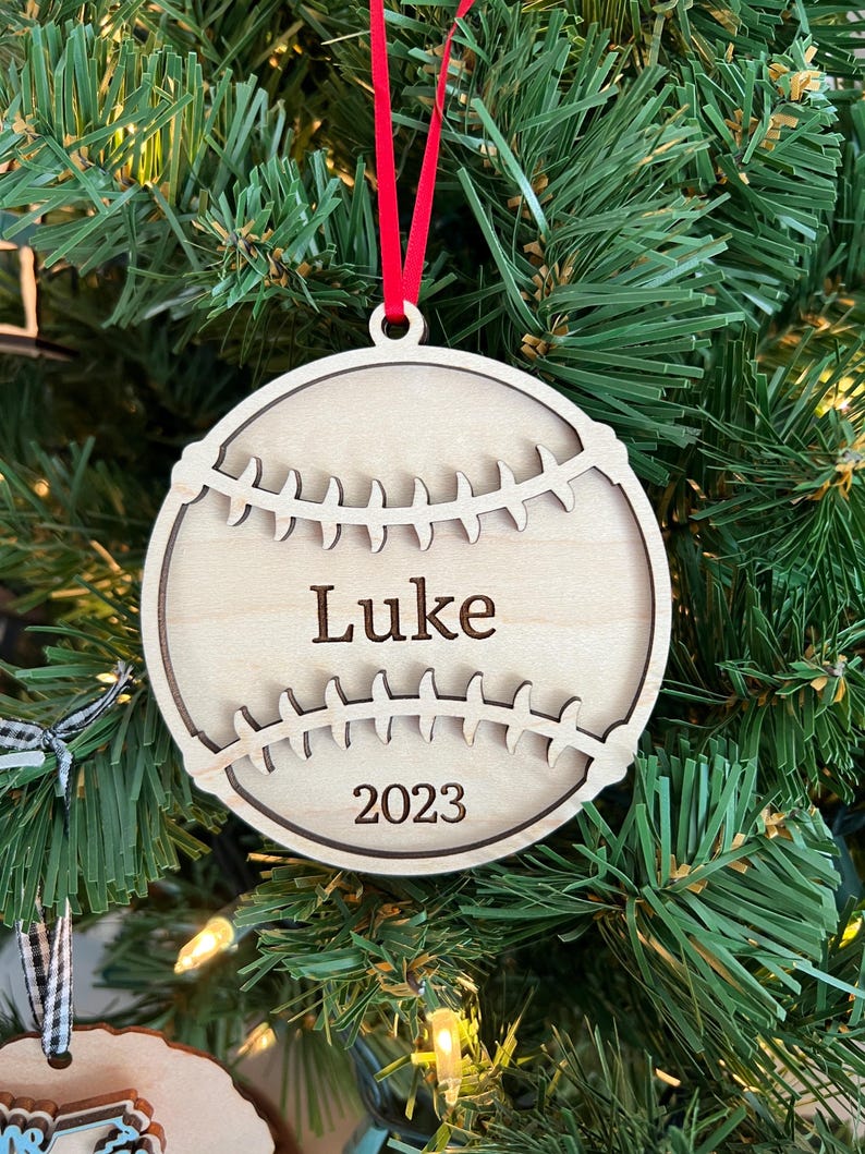 Personalized Baseball Ornament / Softball Ornament